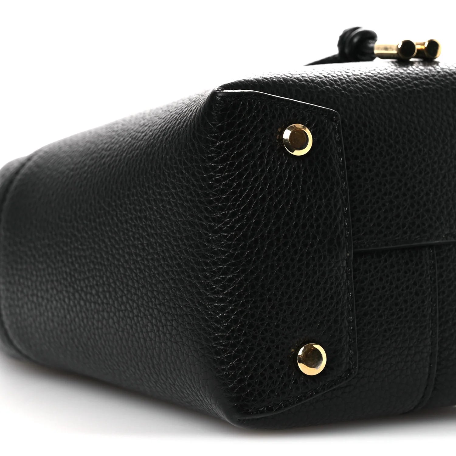 Grained Calfskin Mini Gancino Bucket Bag Black