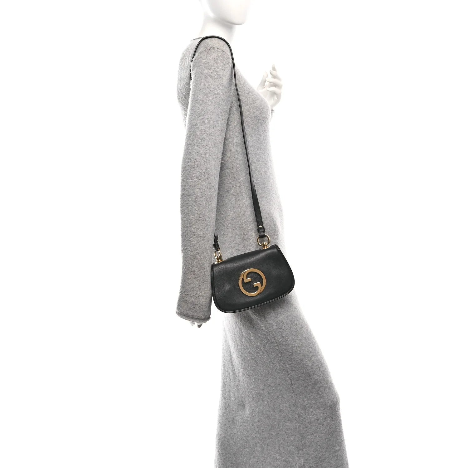 Roxy Calfskin Web Mini Blondie Shoulder Bag Black