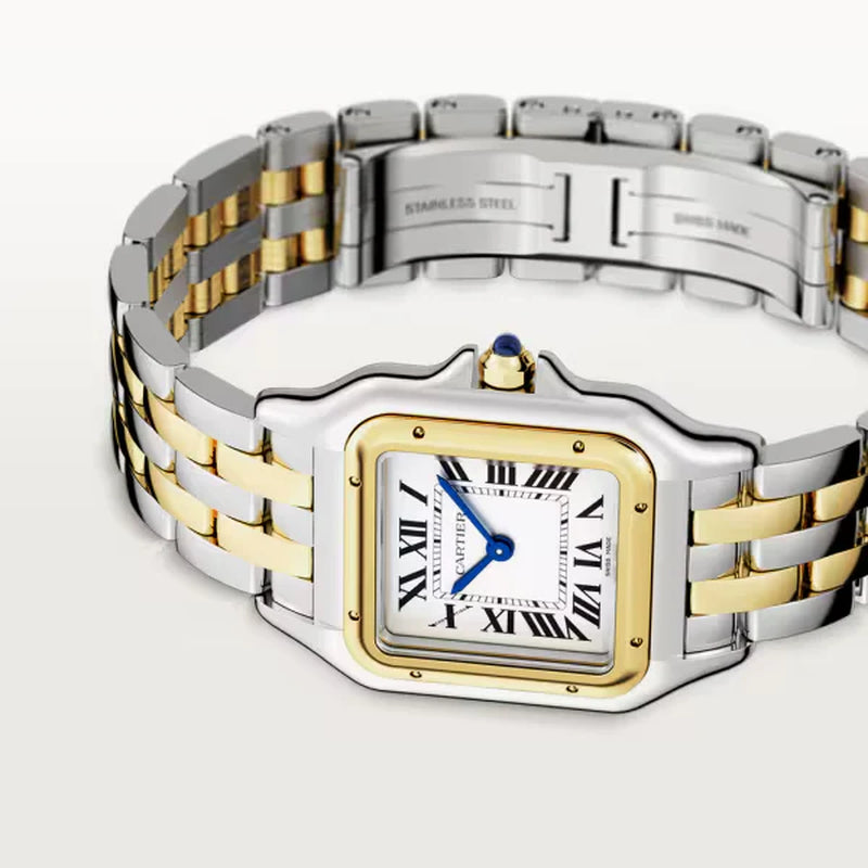 Unworn  Panthère De , Stainless Steel, 18K Yellow Gold, 29Mm X 37Mm, Ref# W2PN0007, Box and Papers