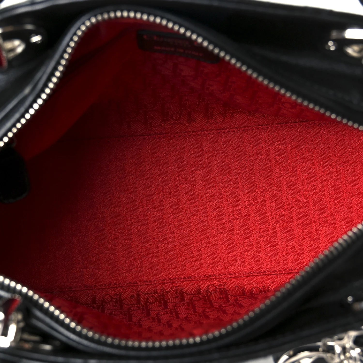 Lambskin Cannage Medium Lady Dior Black