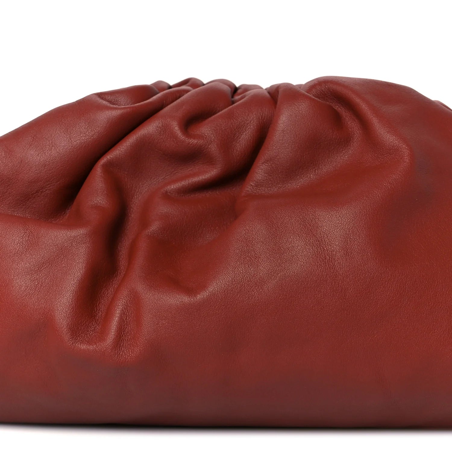 Smooth Butter Calf the Pouch Oversized Clutch Rust