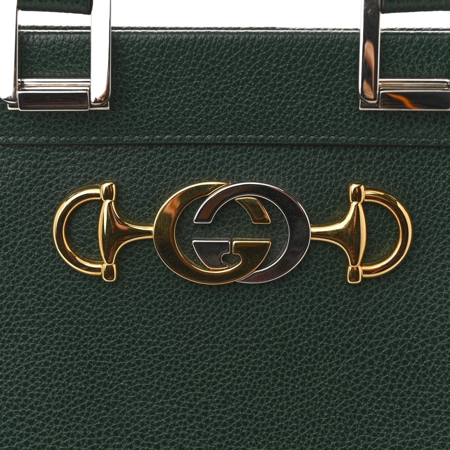 Grainy Calfskin Small Zumi Top Handle Bag Vintage Green