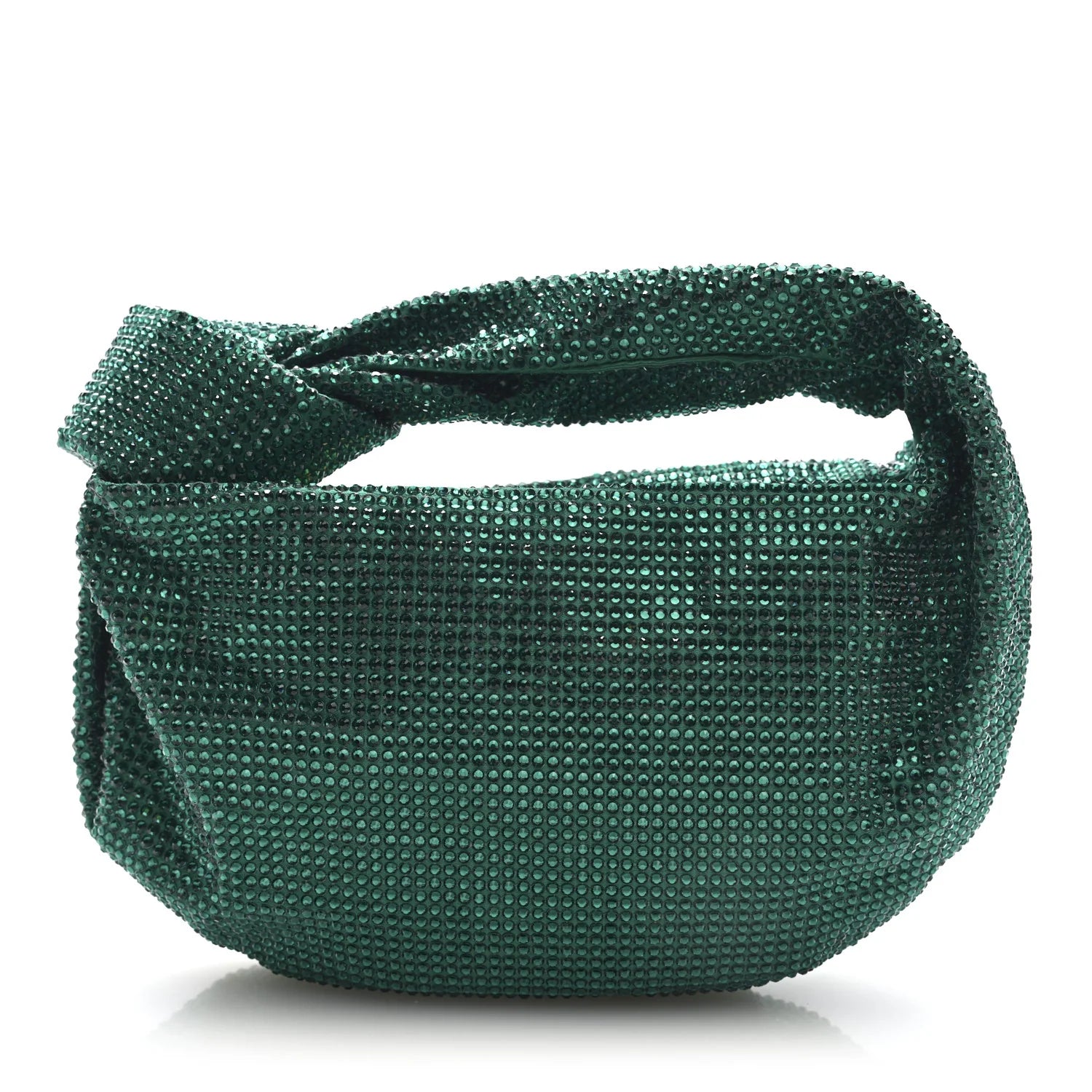 Crystal Embellished Satin Mini Hotfix Jodie Emerald