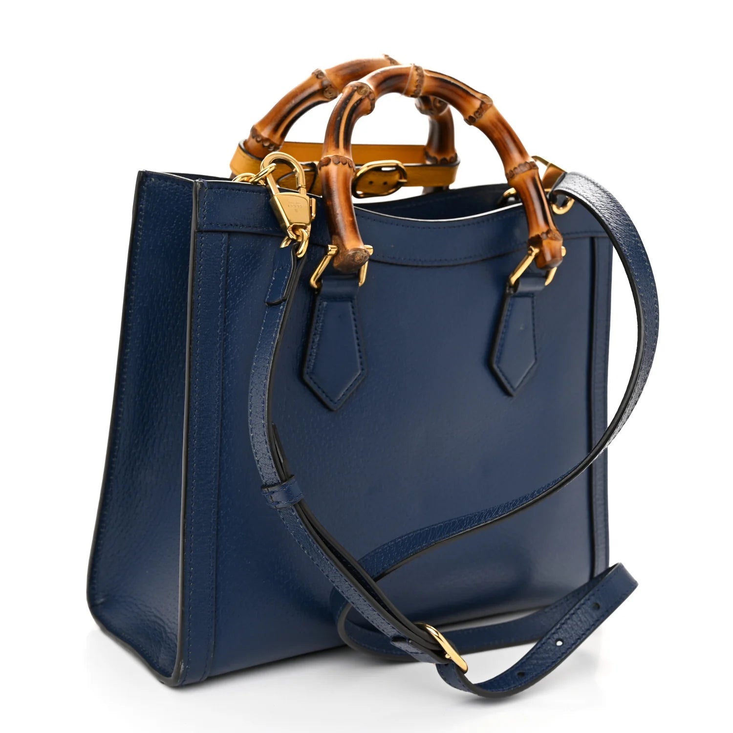Textured Dollar Calfskin Web Small Diana Tote Bag Royal Crop