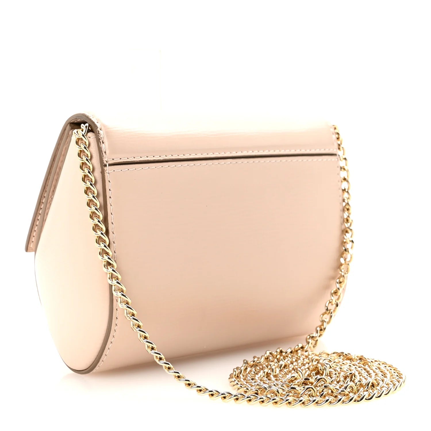Textured Calfskin Micro Pandora Box Clutch Nude Pink