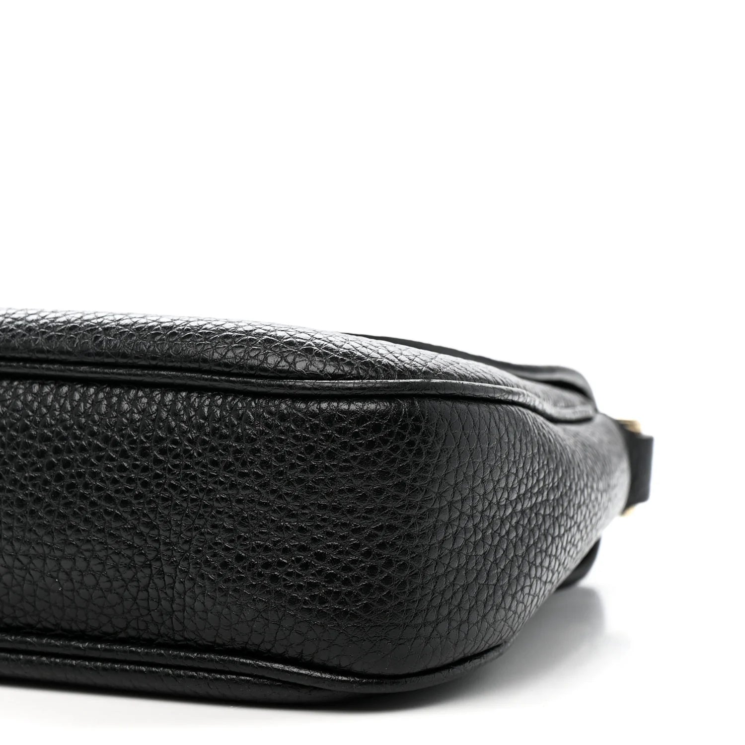 Pebbled Calfskin Medium Soho Flap Crossbody Black