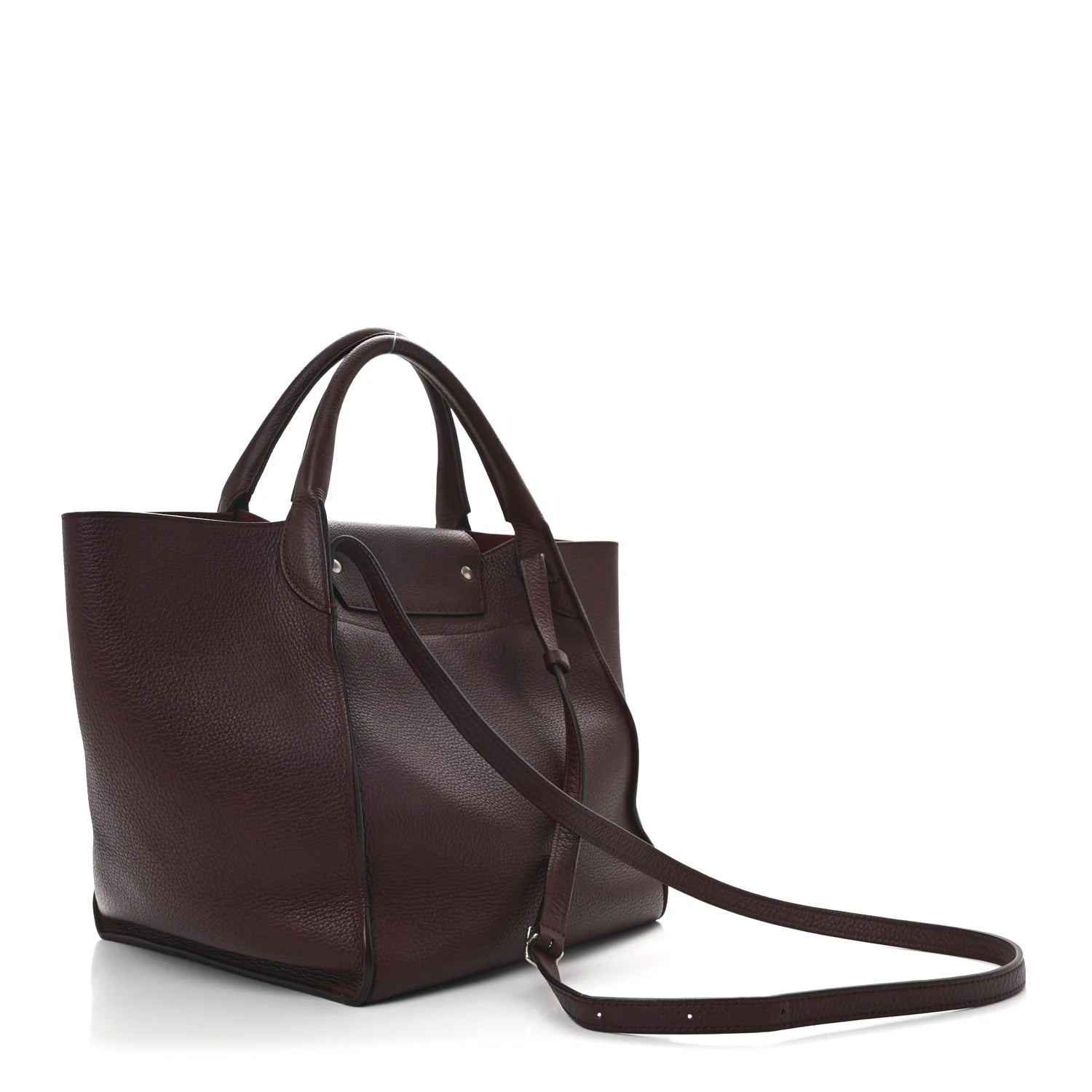 Supple Grained Calfskin Small Big Bag Wine