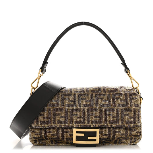 Vitello King Beaded Zucca Baguette Mogano Panna Ebano