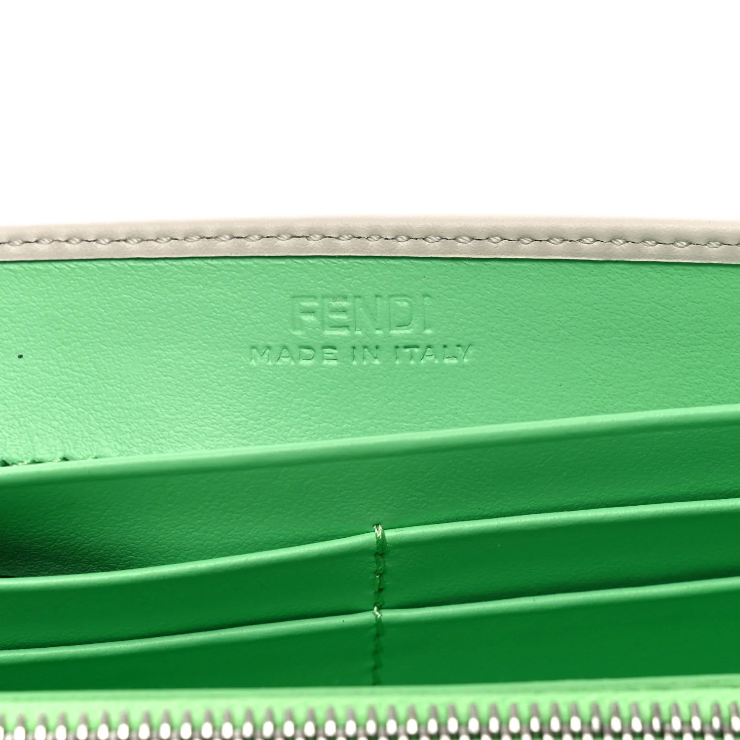 Vitello King Cruise FF Diamonds Continental Envelope Wallet on Chain Latte Edamame