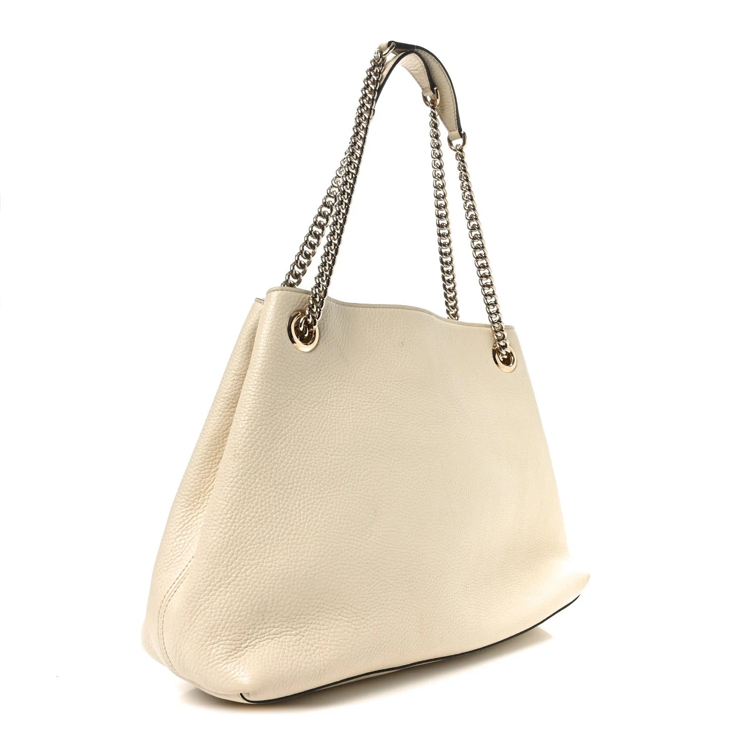 Pebbled Calfskin Medium Soho Chain Shoulder Bag off White