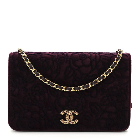 Velvet Metiers D'Art Wallet on Chain WOC Burgundy