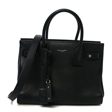 Grained Calfskin Baby Sac De Jour Souple Black