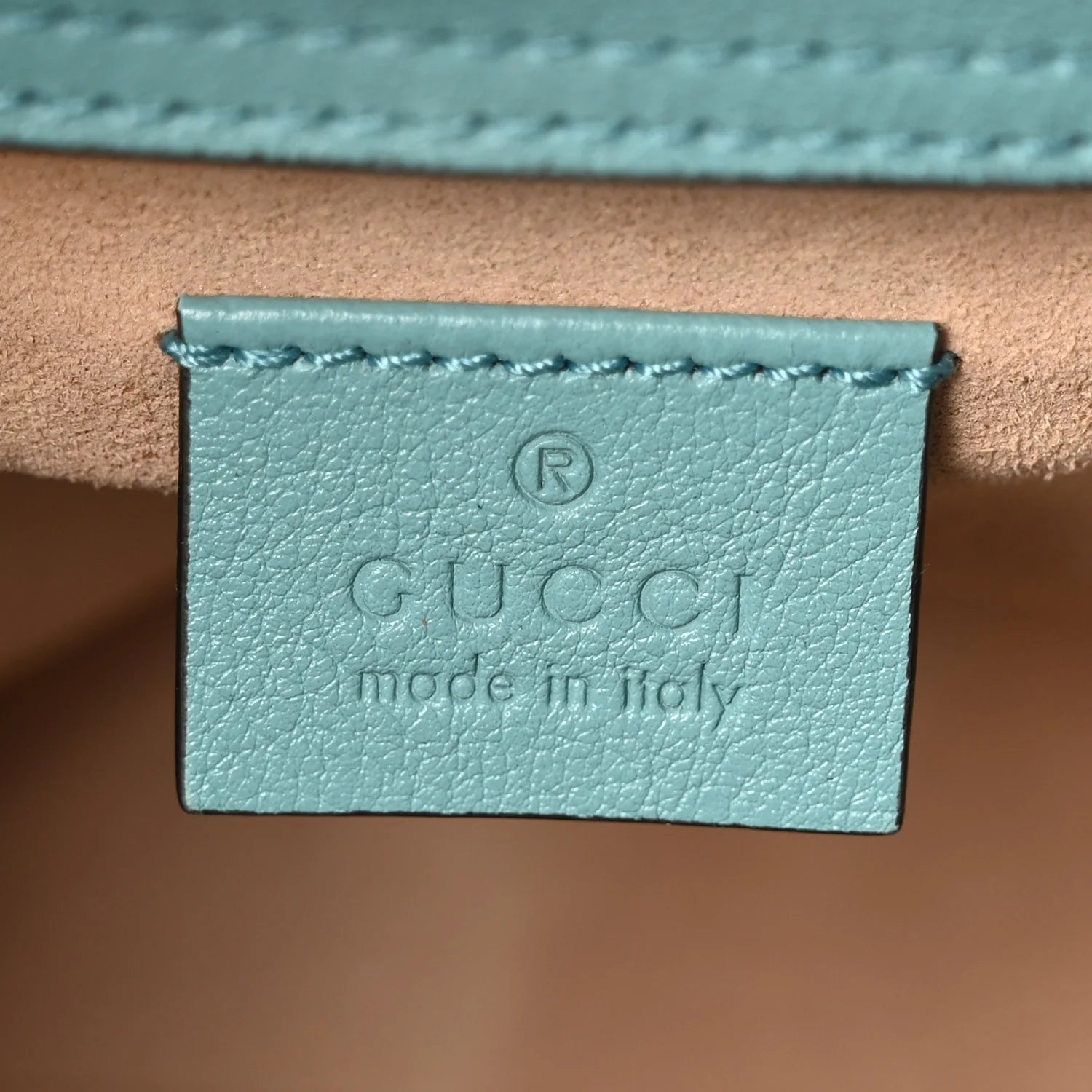 Textured Dollar Calfskin Web Mini Diana Tote Bag Dusty Azure Deep Orange