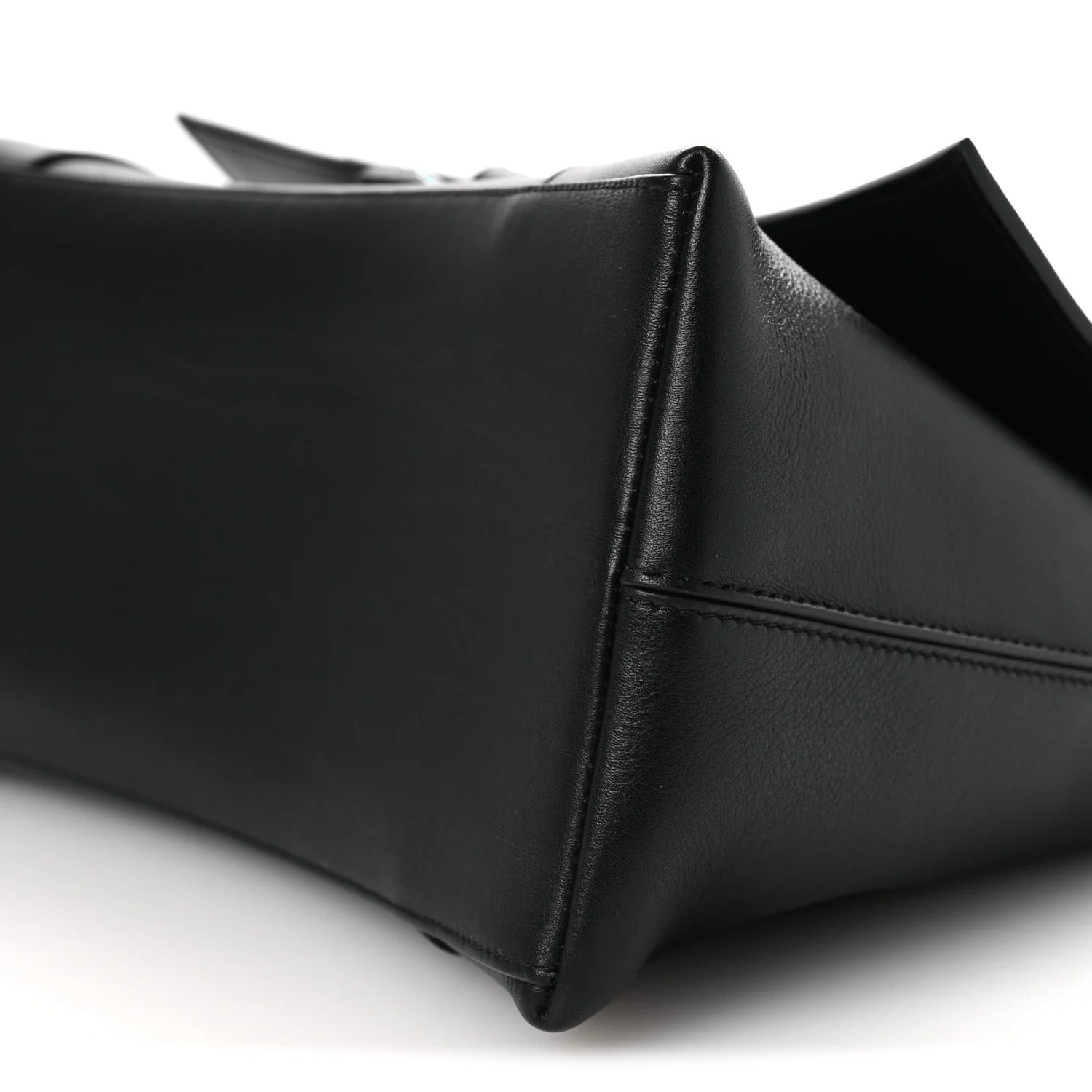 Semi Shiny Smooth Calfskin Monochrome M Downtown Shoulder Bag Black