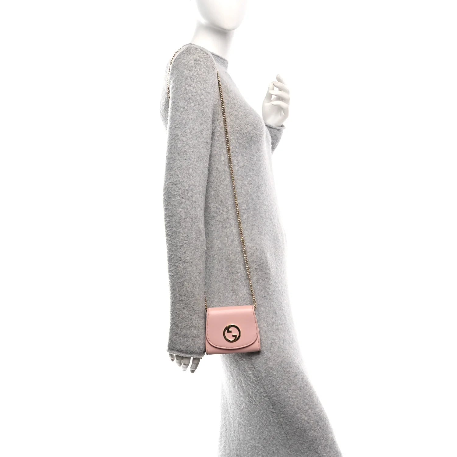 Roxy Calfskin Medium Blondie Chain Wallet Powder Pink