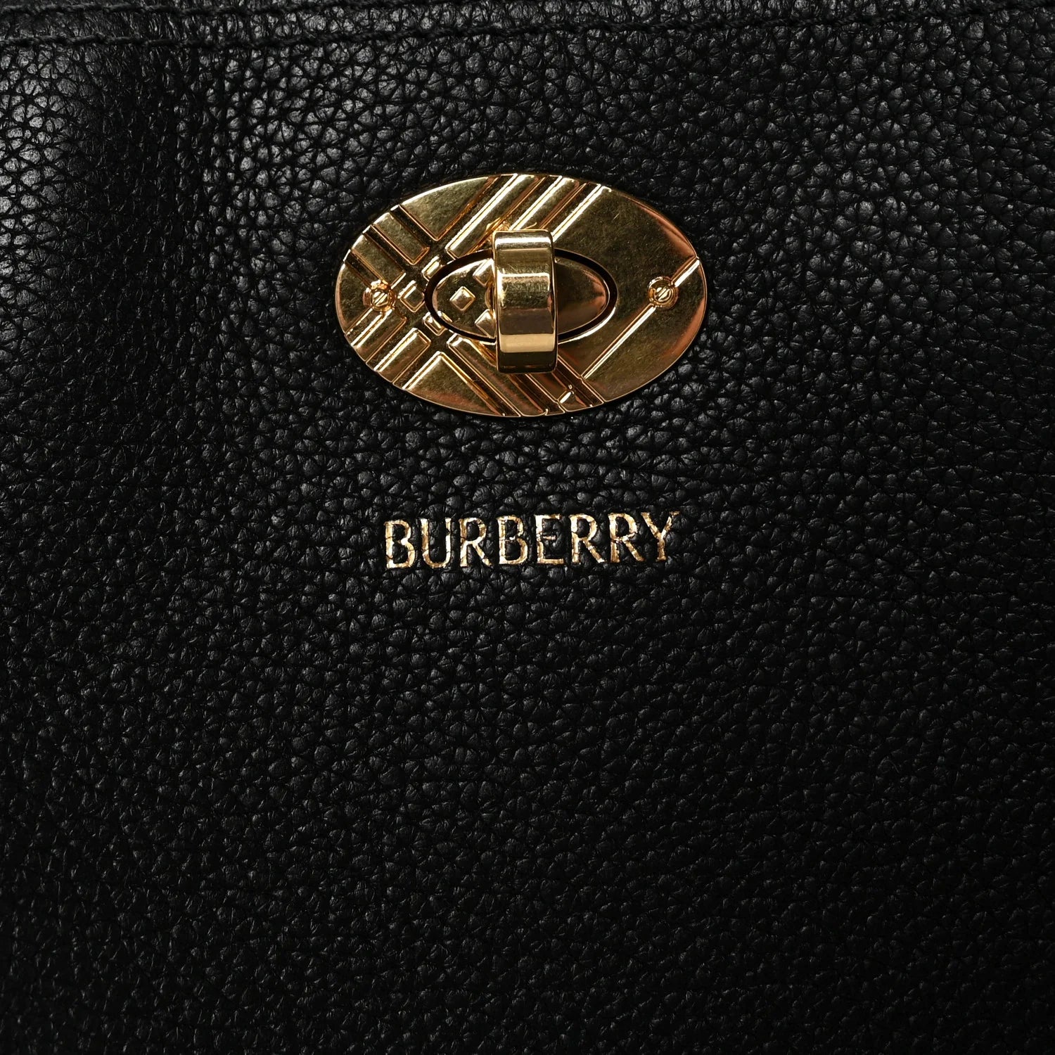 Grainy Calfskin Nova Check Small Cotswolds Tote Black