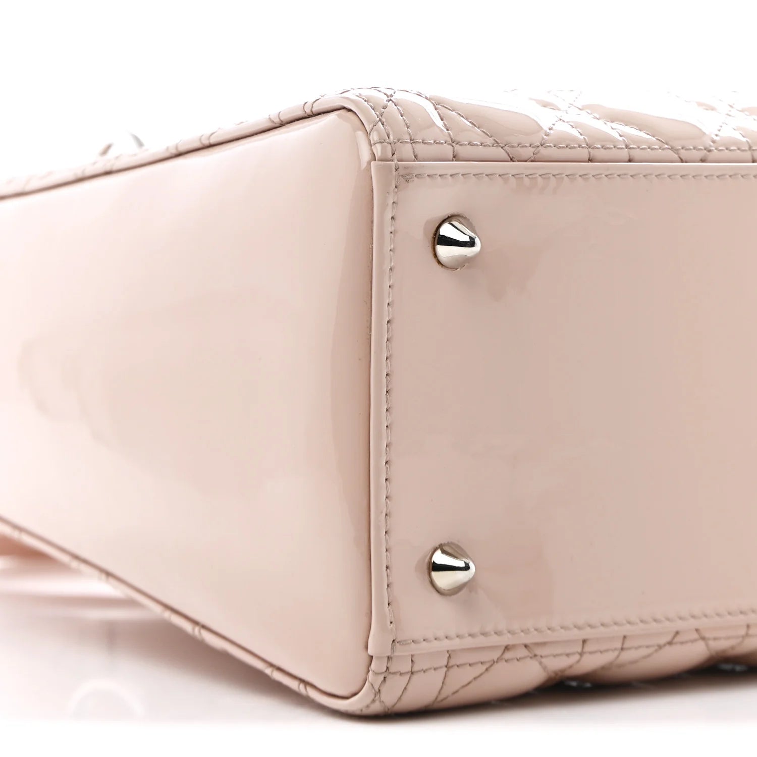 Patent Cannage Medium Lady Dior Rose Clair