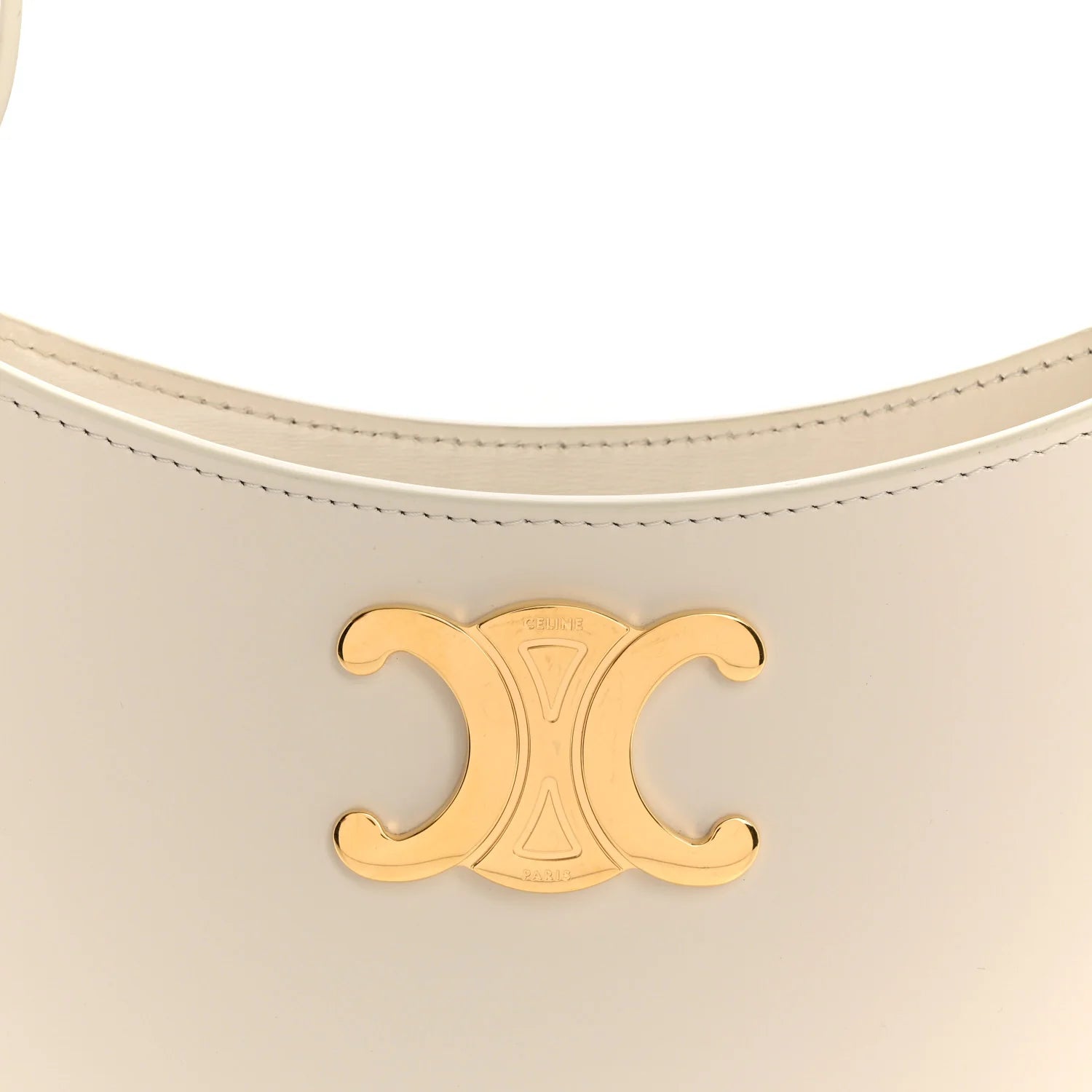 Shiny Calfskin Medium Tilly Triomphe Shoulder Bag Rice