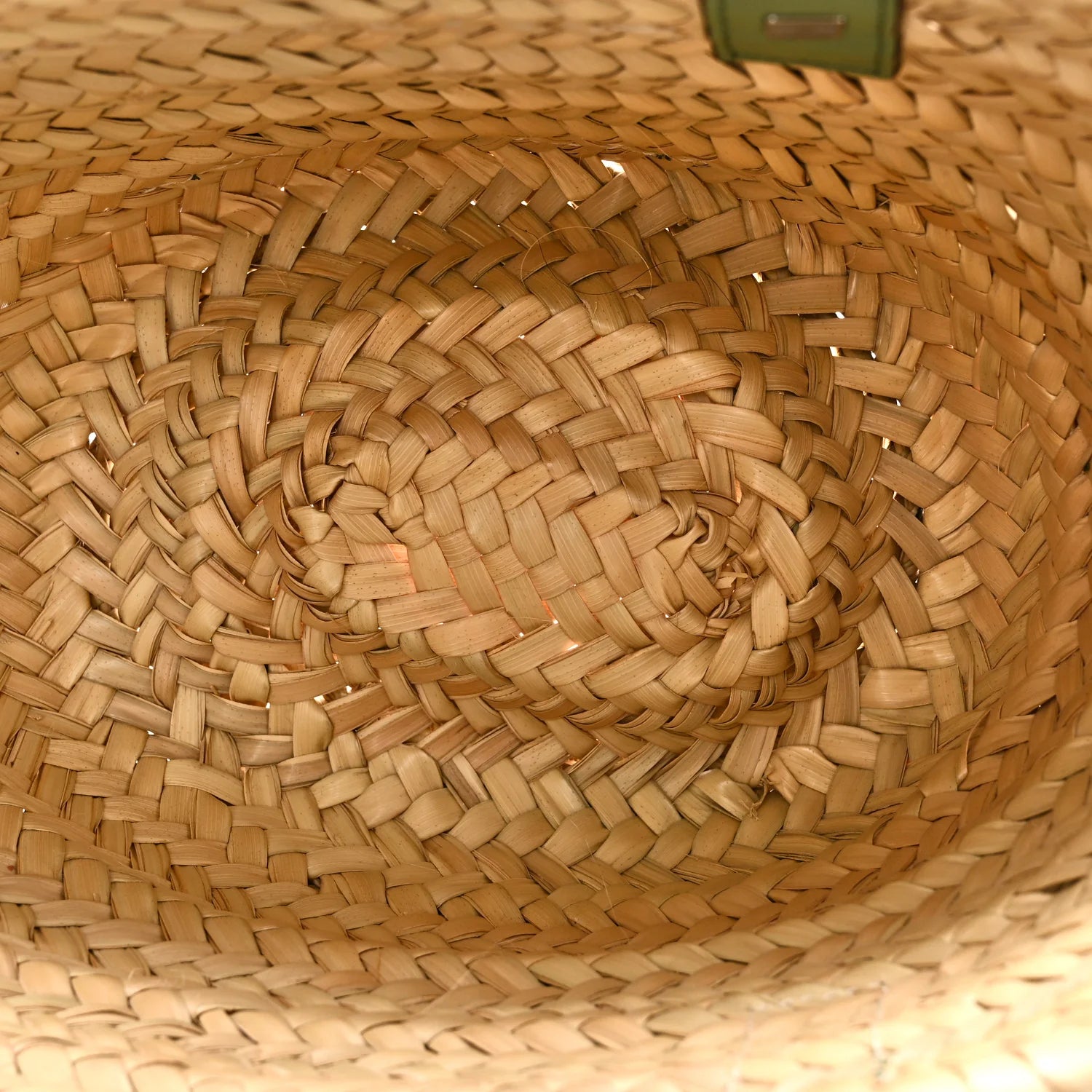 Raffia Small Basket Tote Bag Natural Green