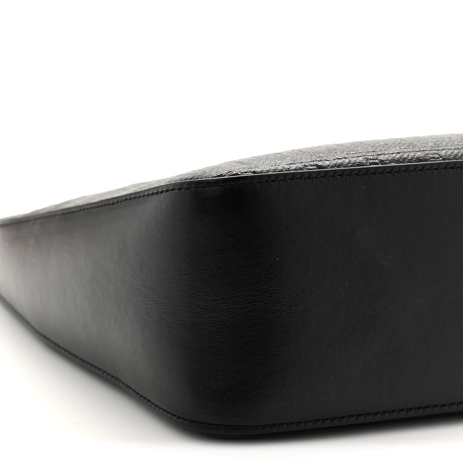 Coated Canvas Logo 4G Embossed Small Moon Cut Out Shoulder Bag Black