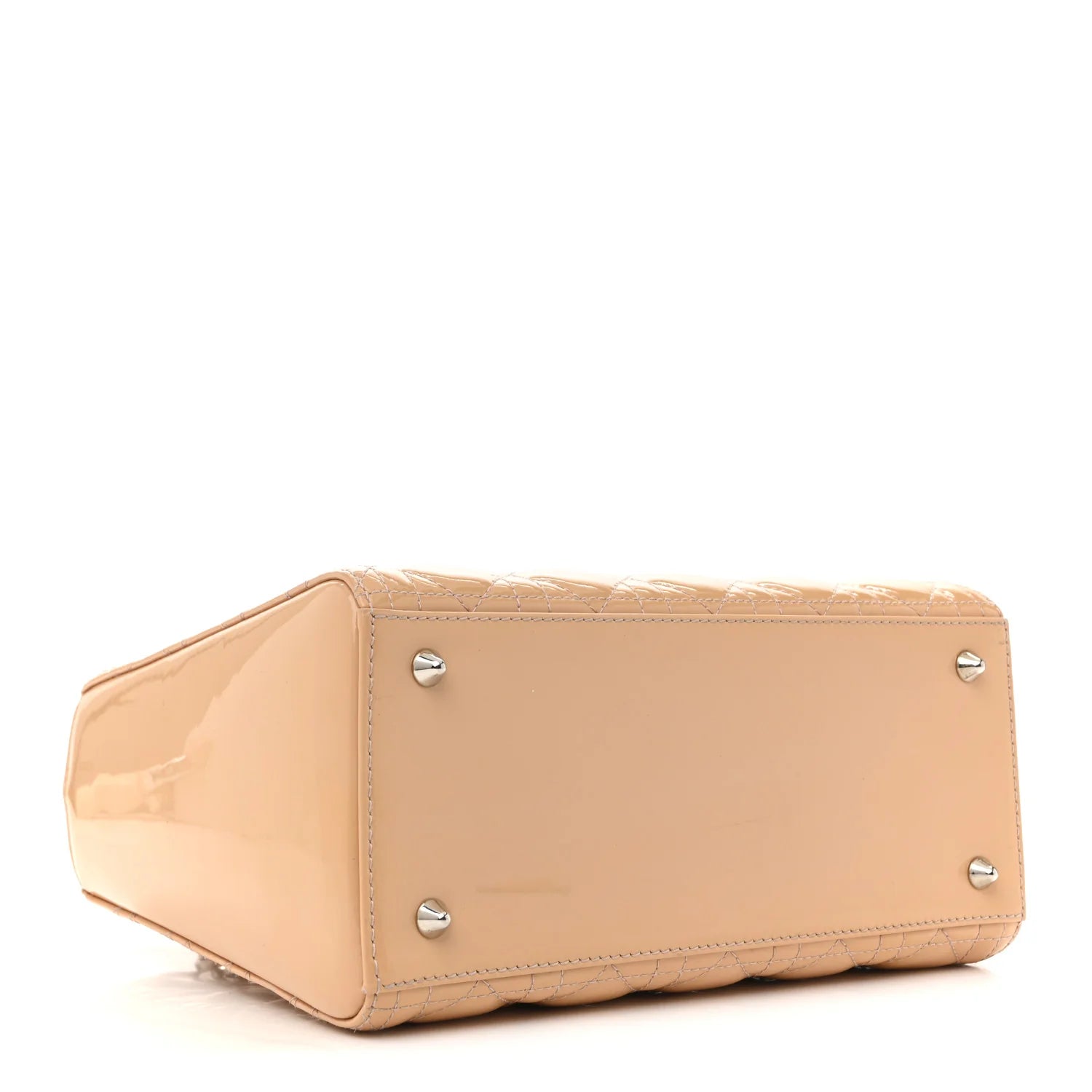 Patent Cannage Medium Lady Dior Beige