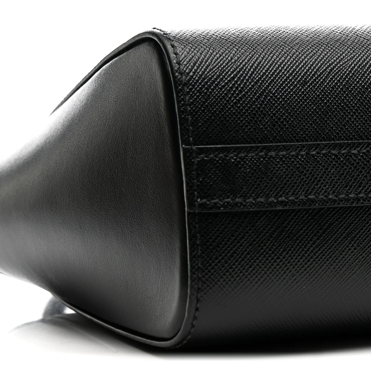 Saffiano Soft Calfskin Mini Zippered Crossbody Tote Black