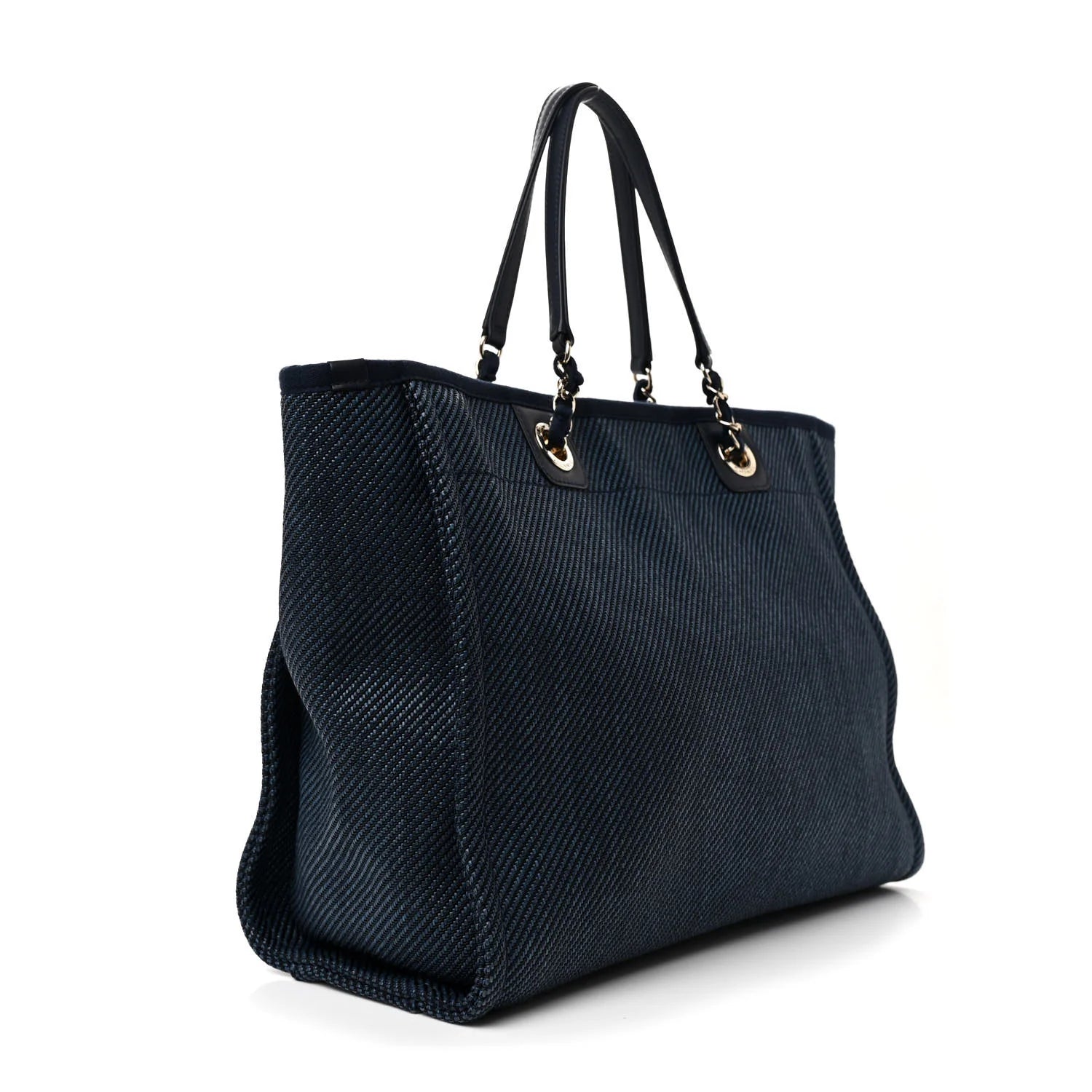 Mixed Fibers Small Deauville Tote Navy Blue