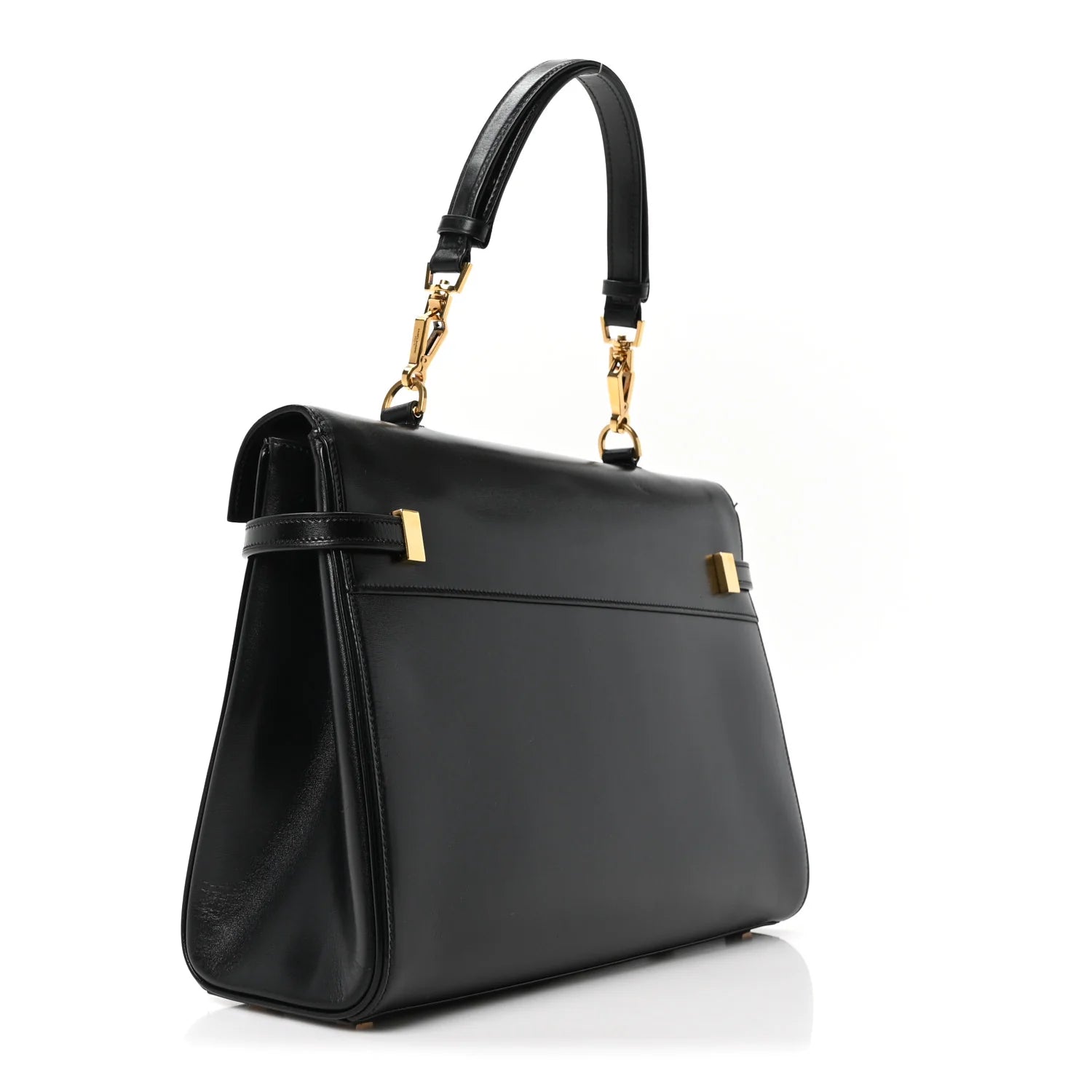 Smooth Calfskin Manhattan Top Handle Black