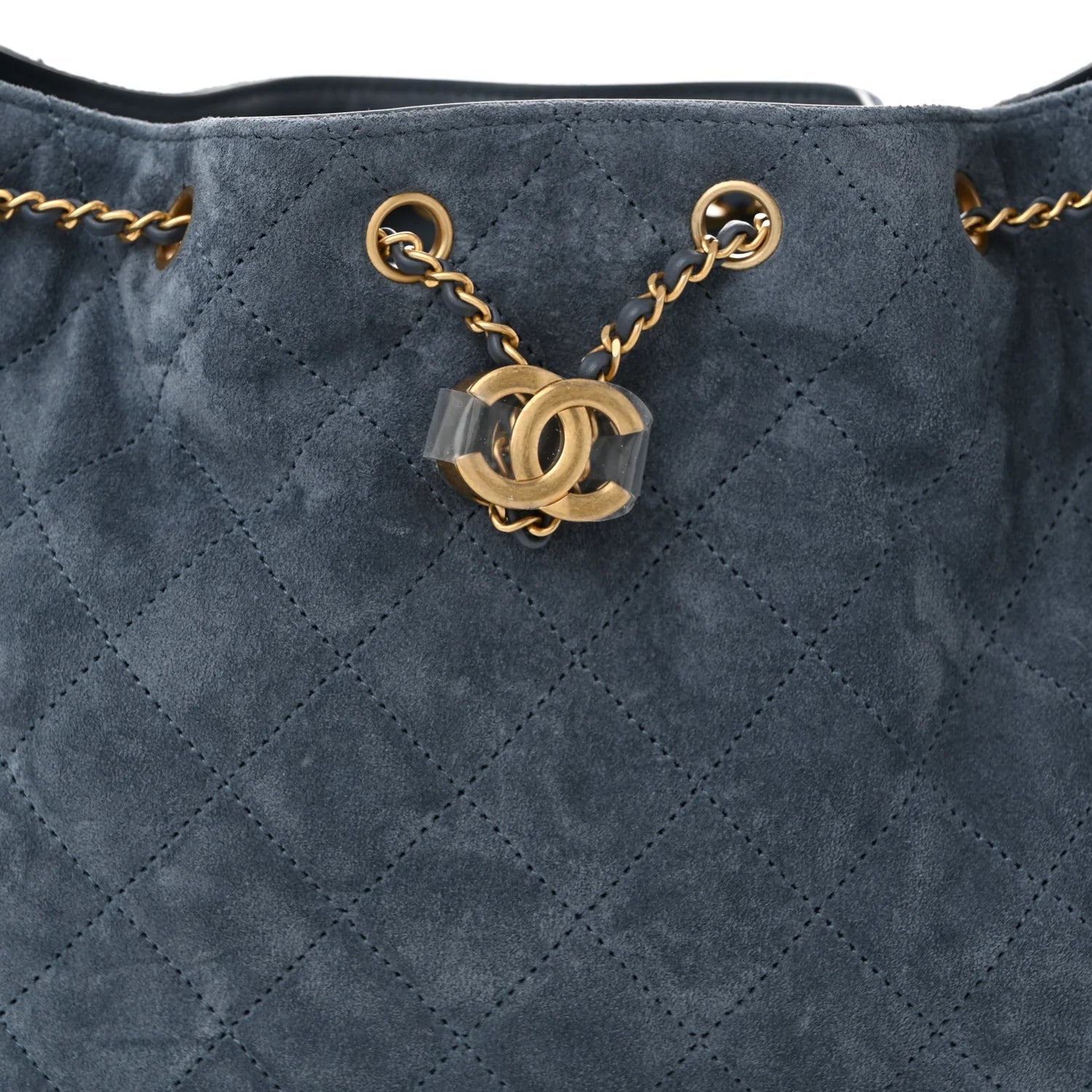 Suede Quilted Small  25 Handbag Blue