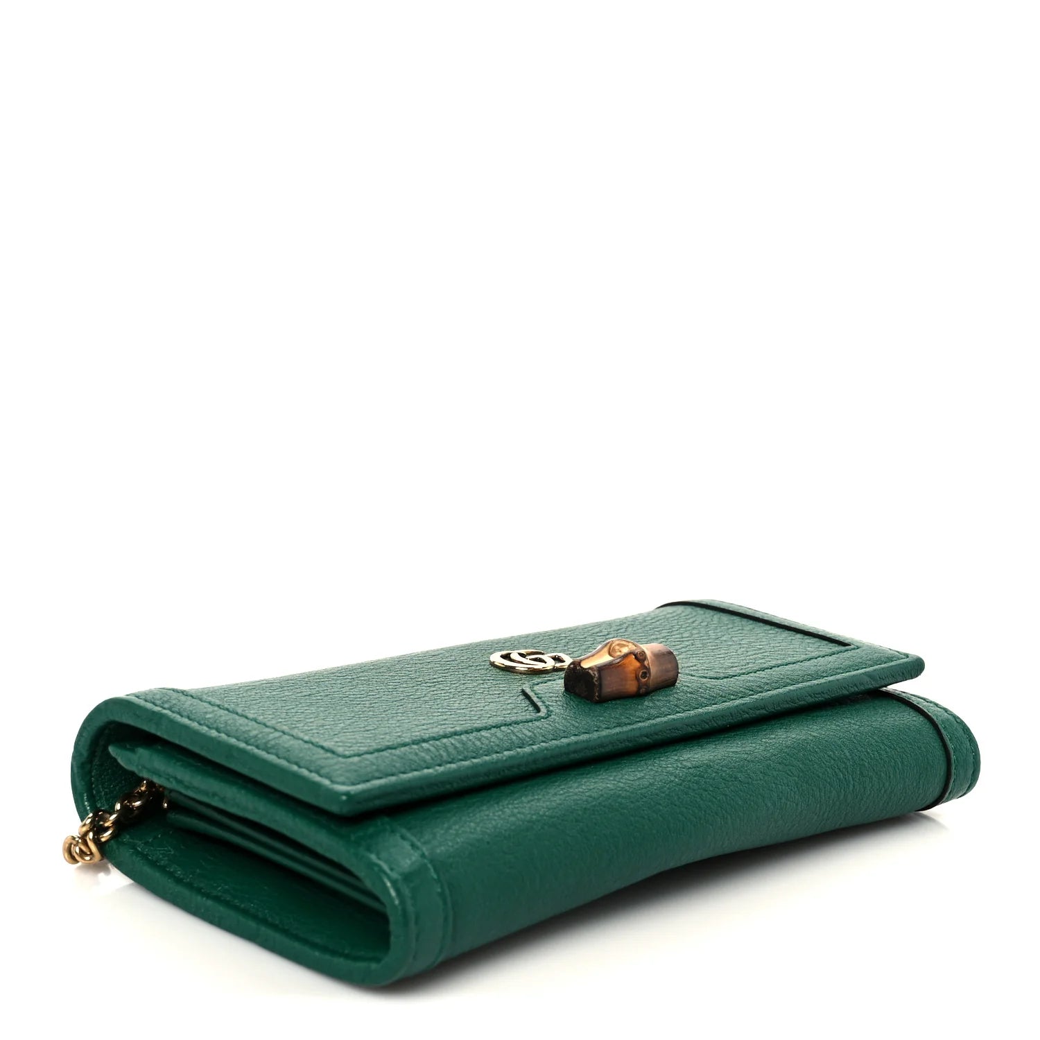 Wonka Grain Calfskin Diana Chain Wallet Black