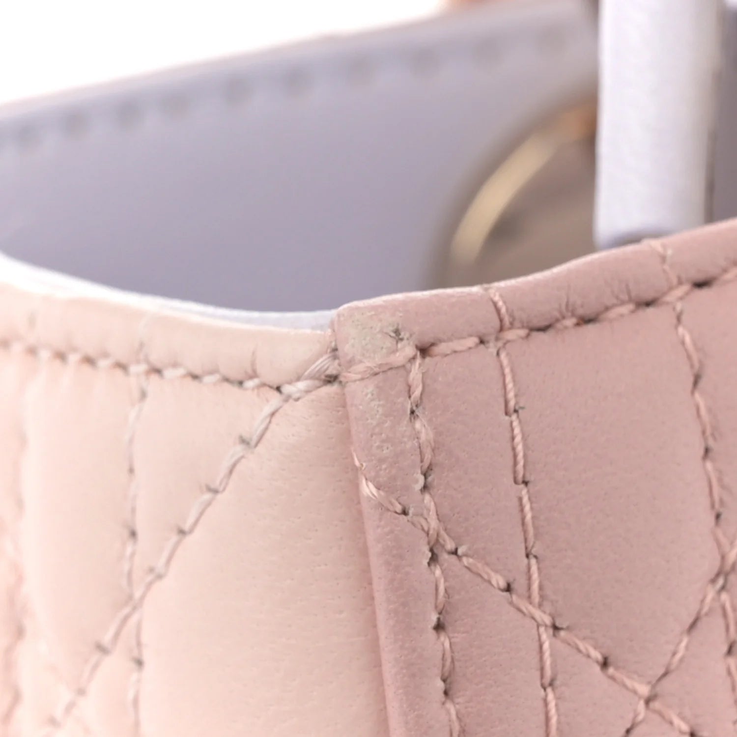 Lambskin Cannage Medium Tri-Color Lady Dior Rose Pale