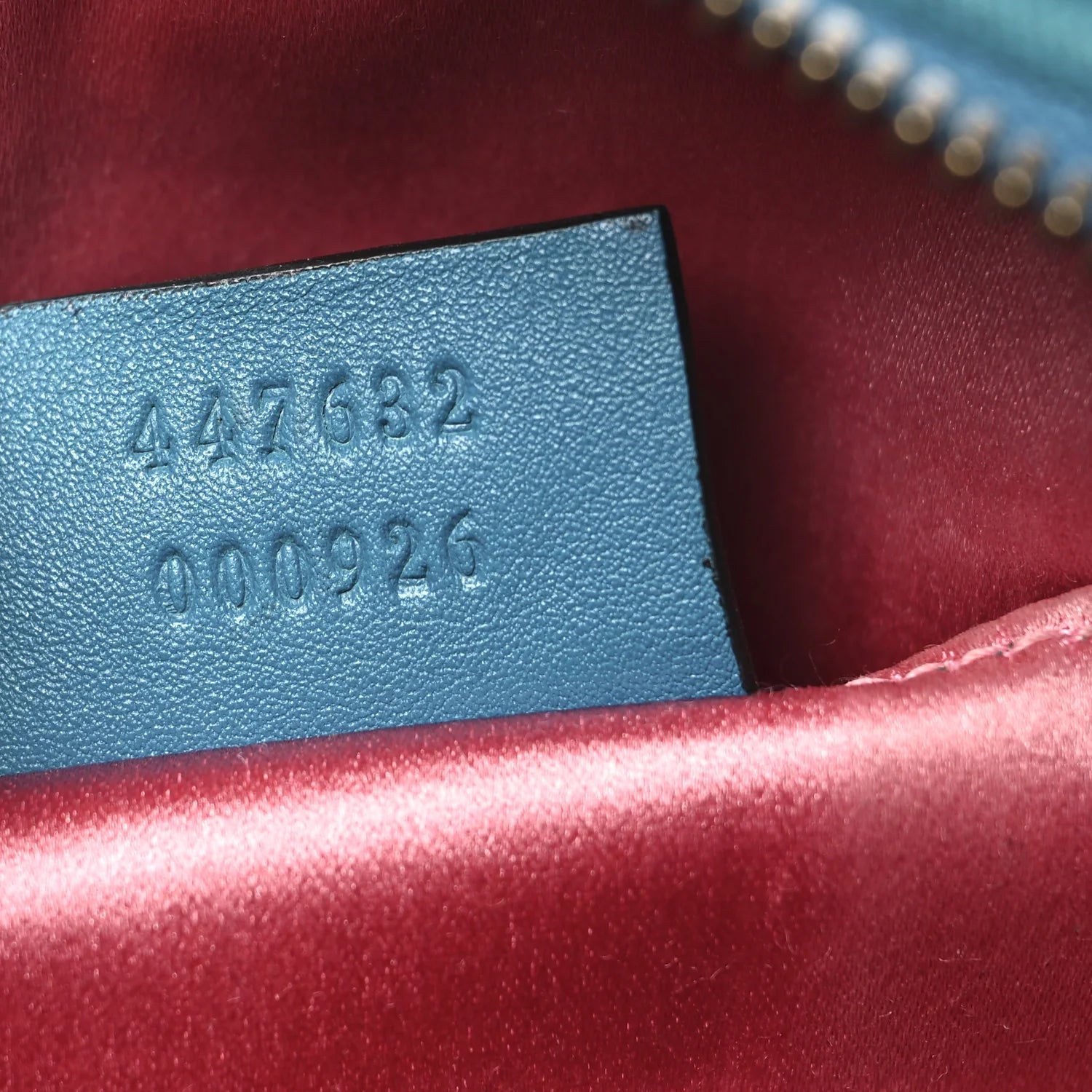 Velvet Matelasse Small GG Marmont Chain Shoulder Bag Pavone Cyan