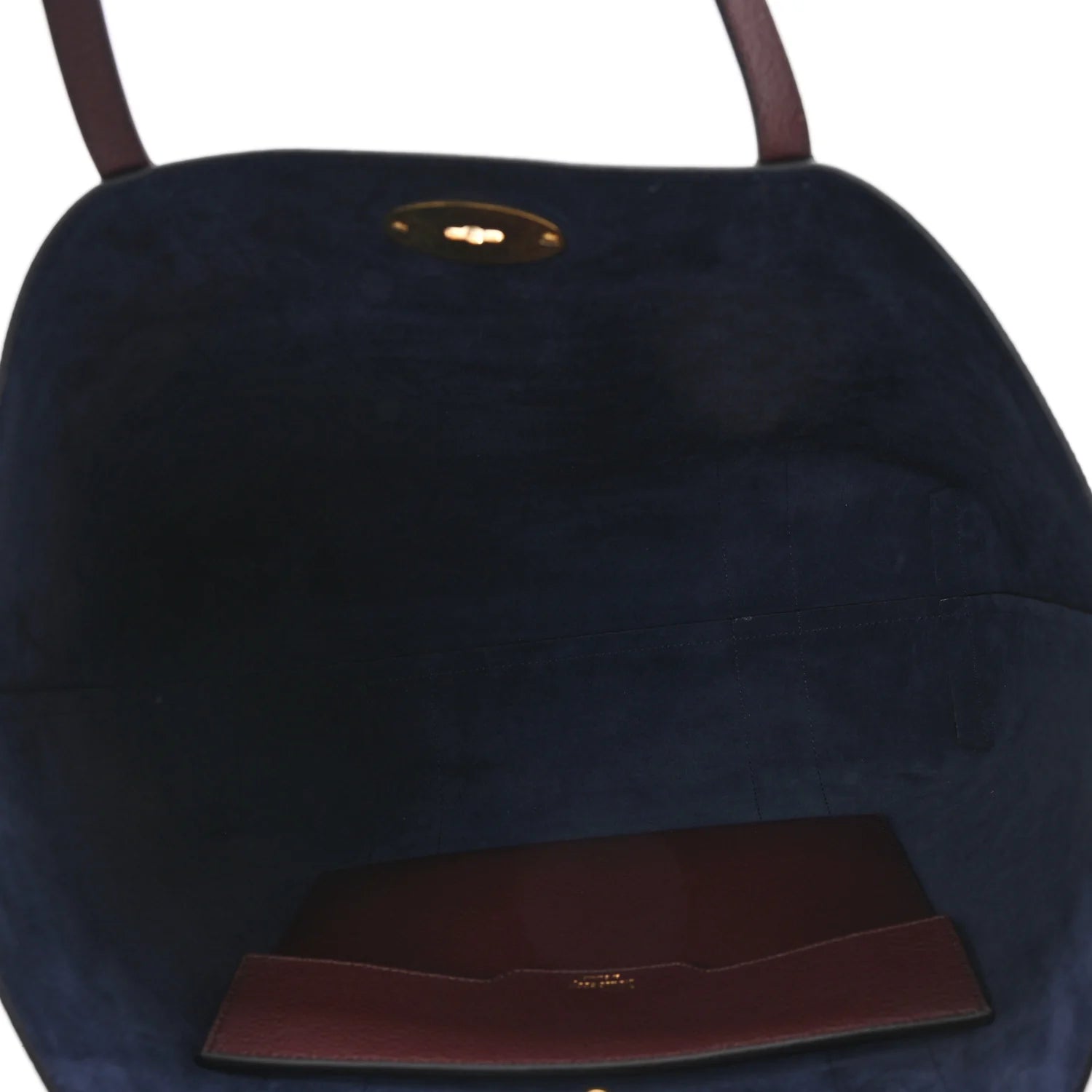 Small Classic Grain Bayswater Tote Burgundy Oxford Blue