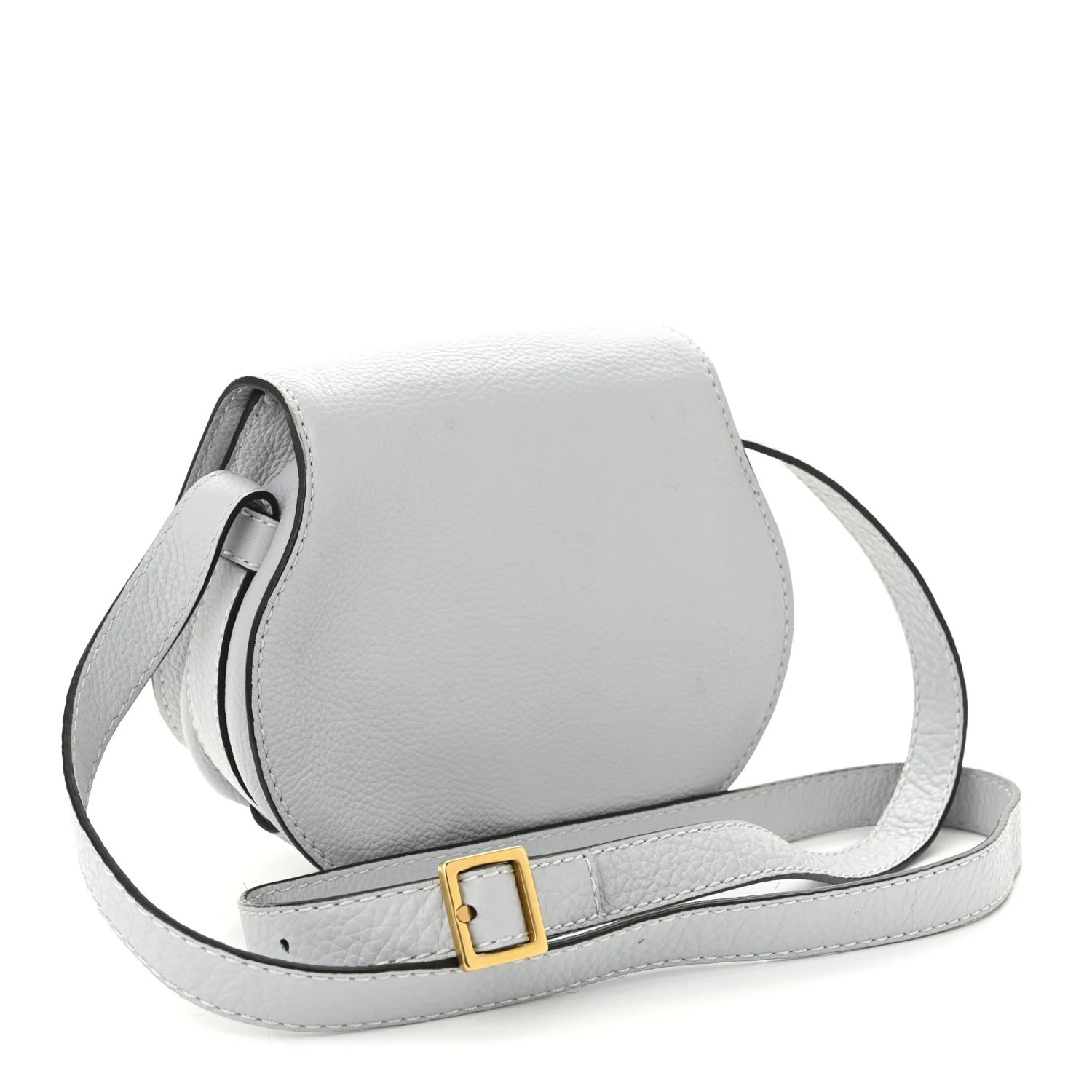 Grained Calfskin Small Marcie Saddle Bag Airy Grey