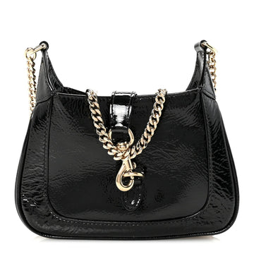 Crinkled Patent Mini Jackie Notte Bag Black