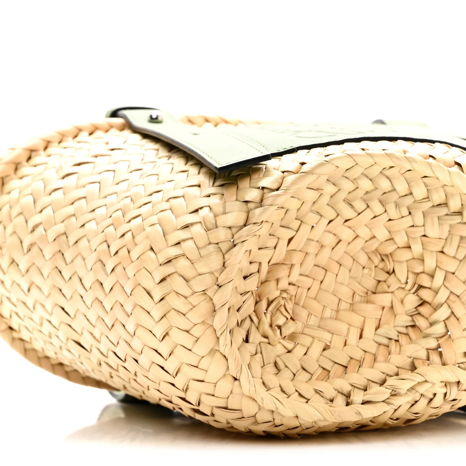 Raffia Small Basket Tote Bag Natural Green