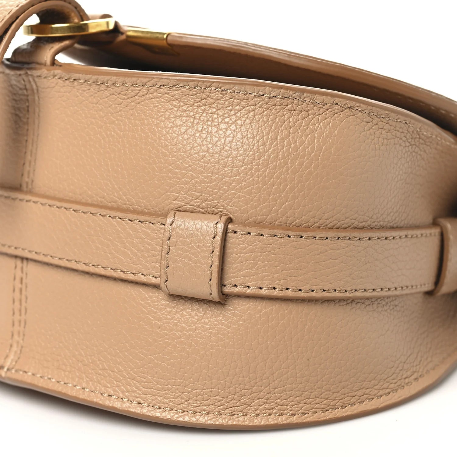 Grained Calfskin Small Marcie Saddle Bag Light Tan