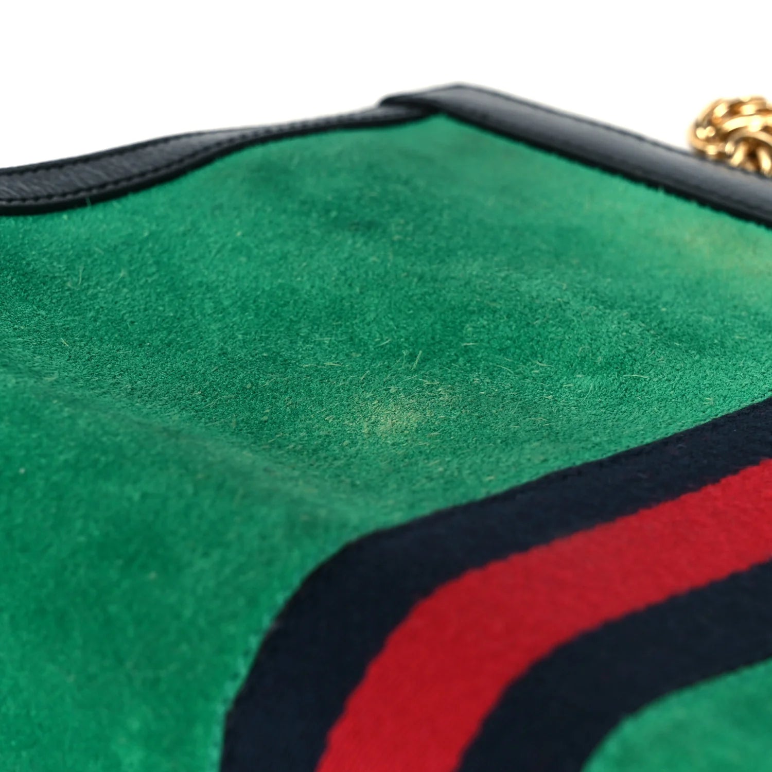 Suede Patent Web Medium Ophidia Chain Shoulder Bag New Shamarock Black