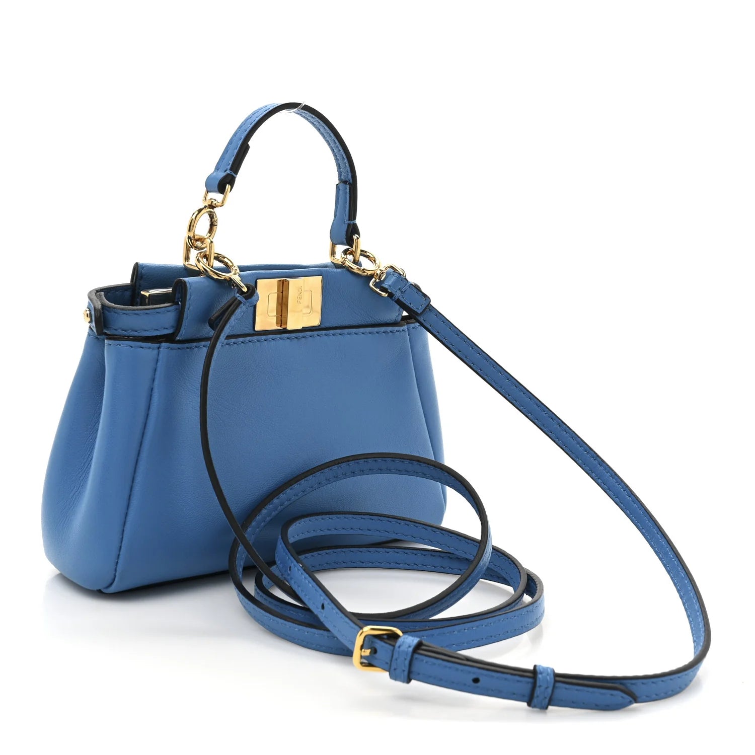Shiny Nappa Micro Peekaboo Iconic Satchel Blue Royal