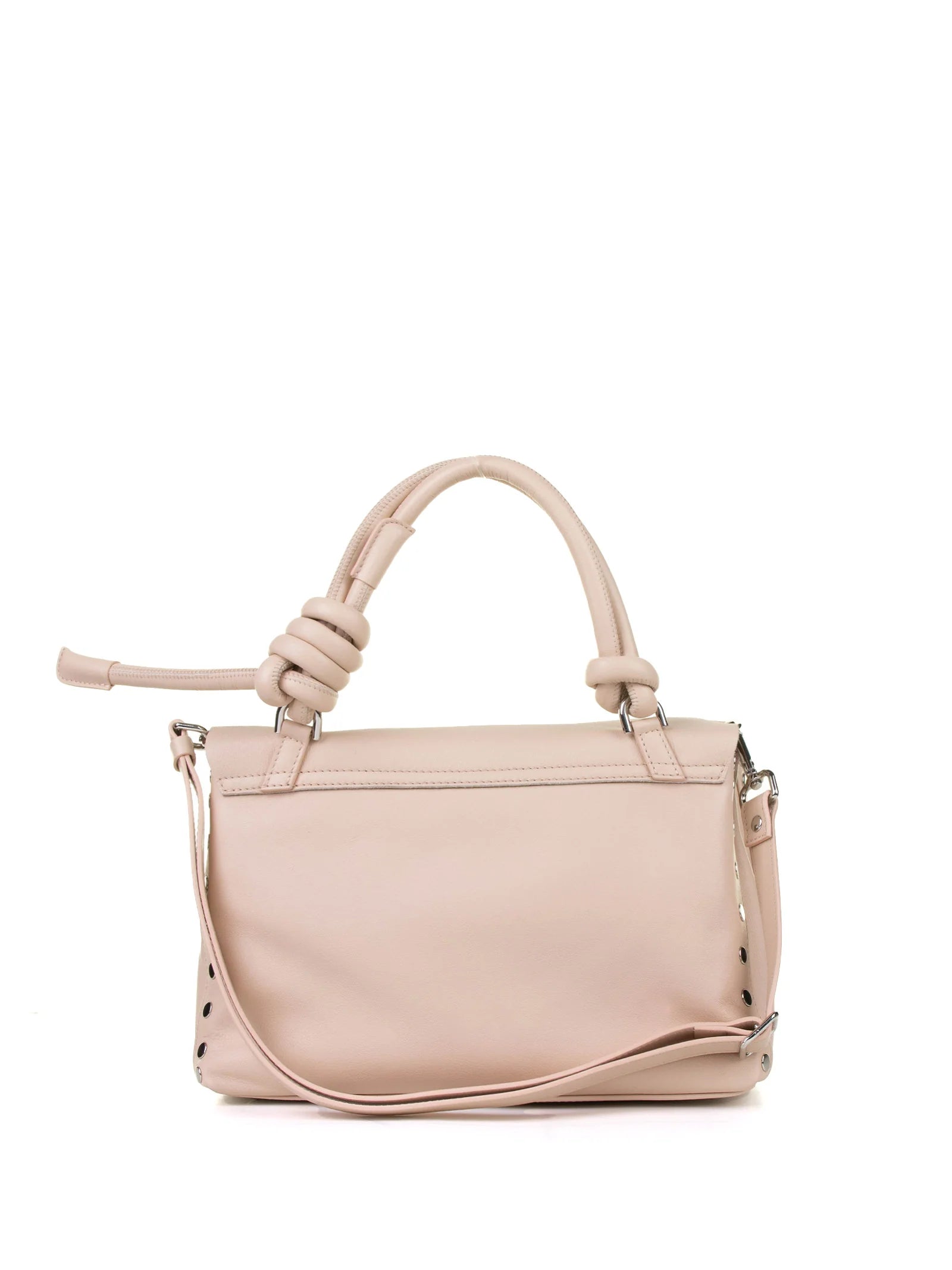 POSTINA PIUMA KNOT S PINK LEATHER BAG