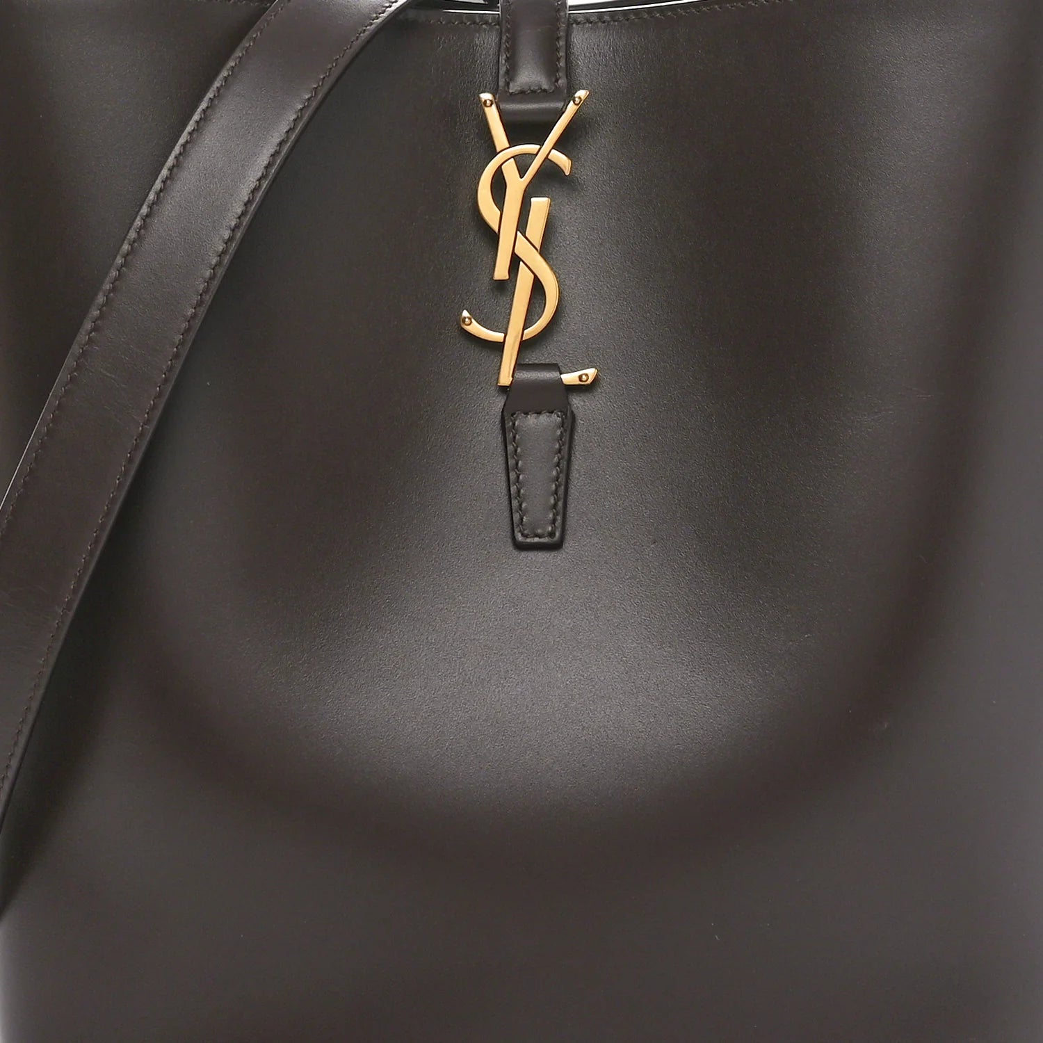 Shiny Calfskin Le 37 Bucket Bag Arabica