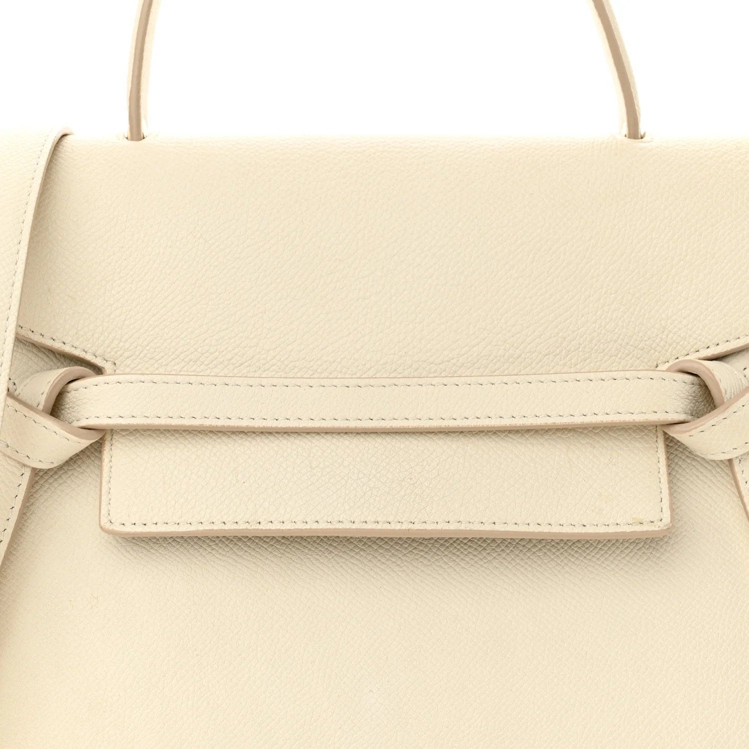 Grained Calfskin Micro Belt Bag White