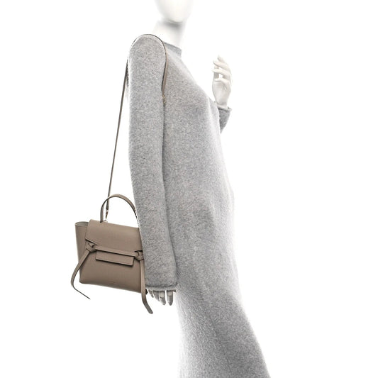 Grained Calfskin Nano Belt Bag Light Taupe