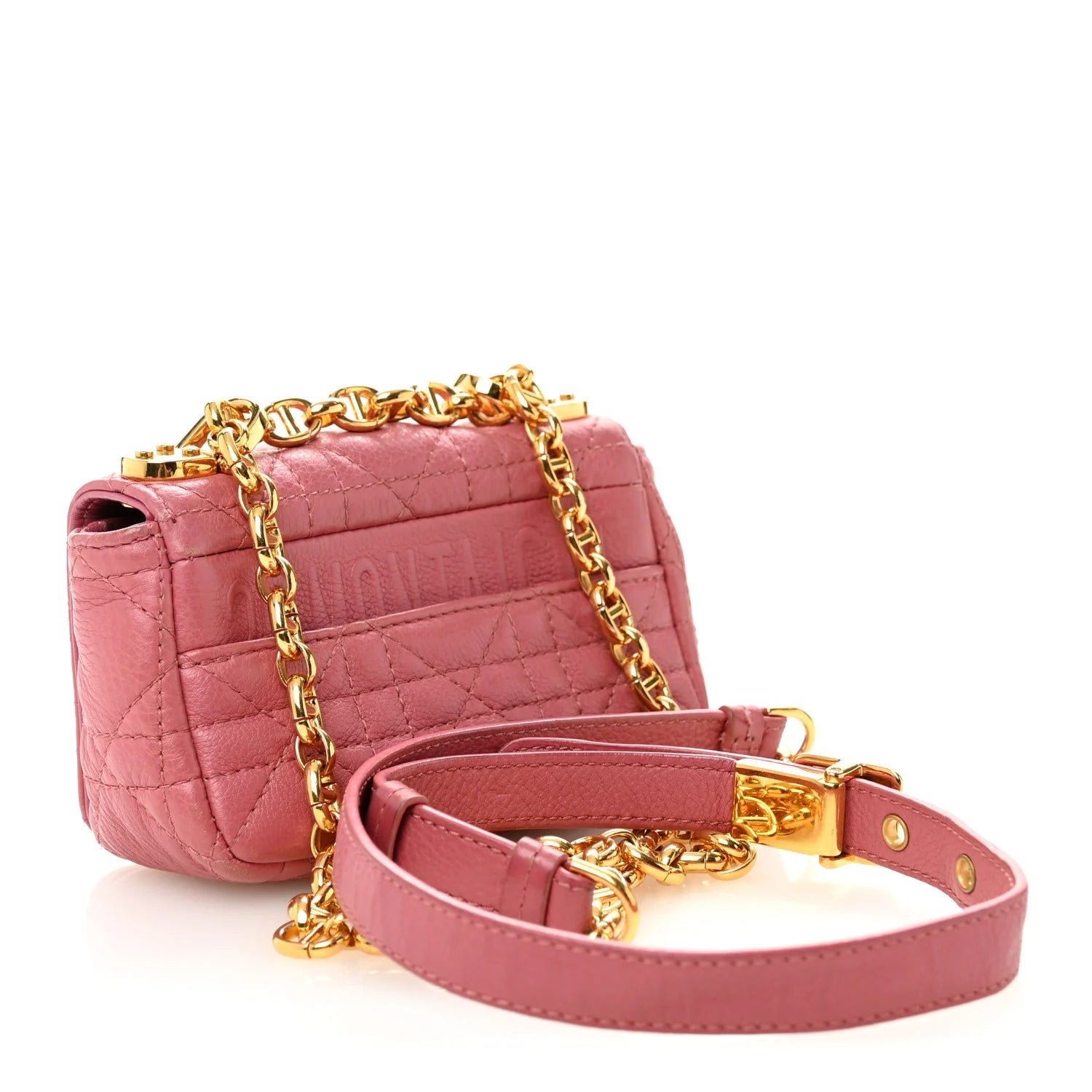 Supple Calfskin Cannage Micro Caro Bag Pink