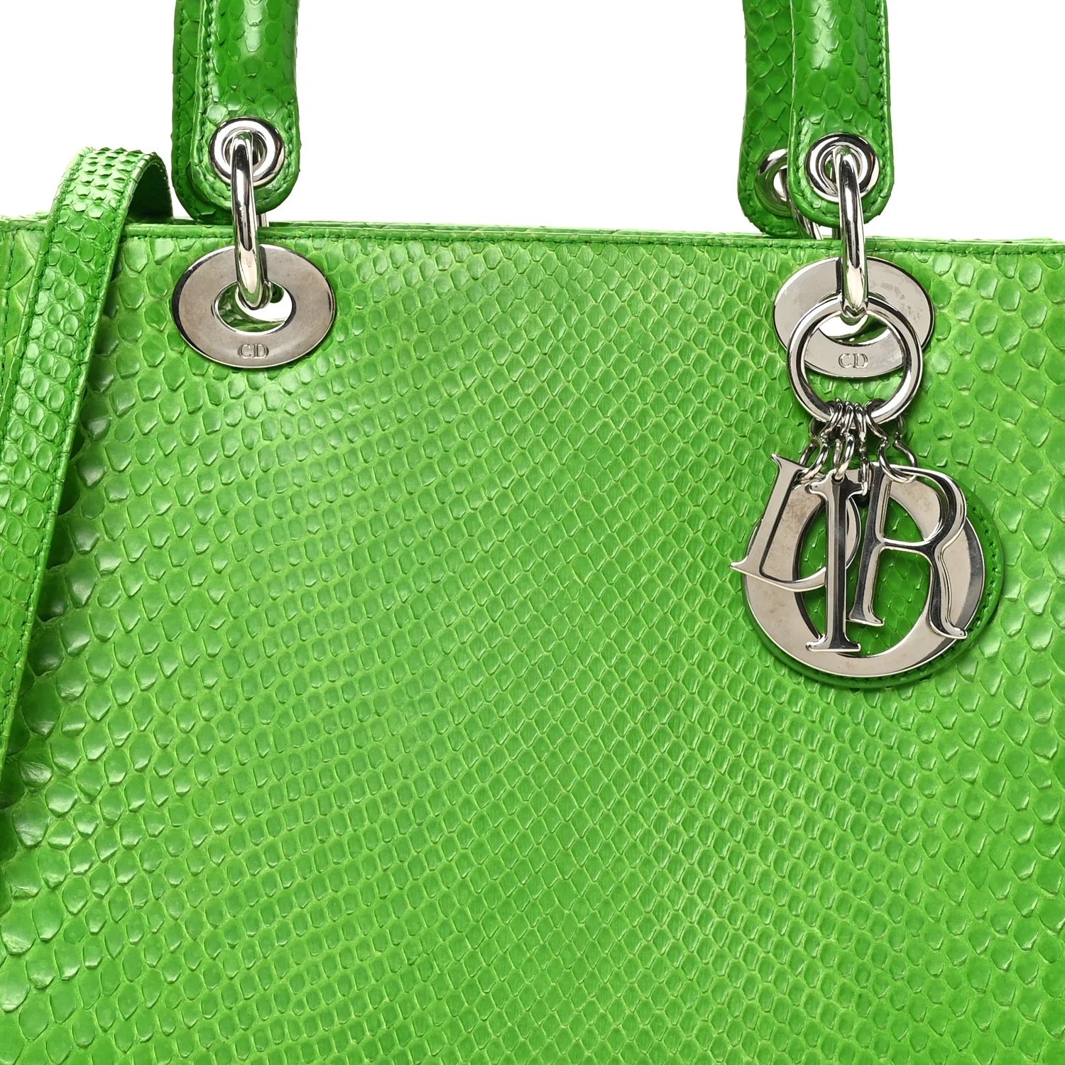 Snakeskin Medium Lady Dior Green