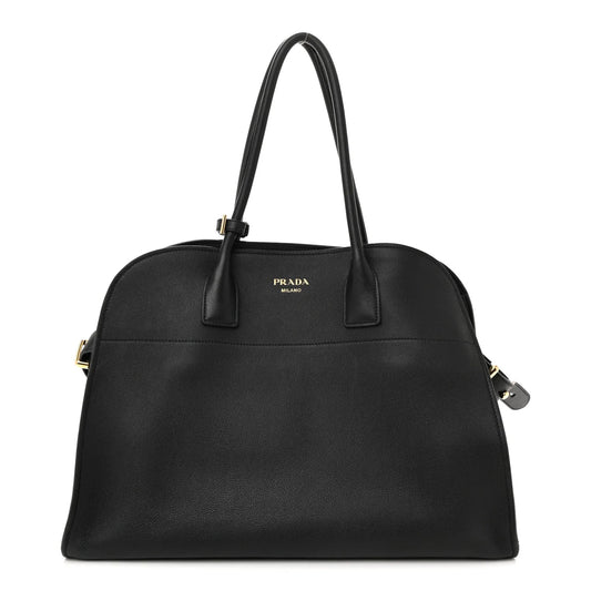 Soft Grain Calfskin Large Tote Bag Black