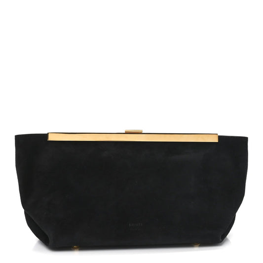 Suede Aimme Envelope Clutch Black