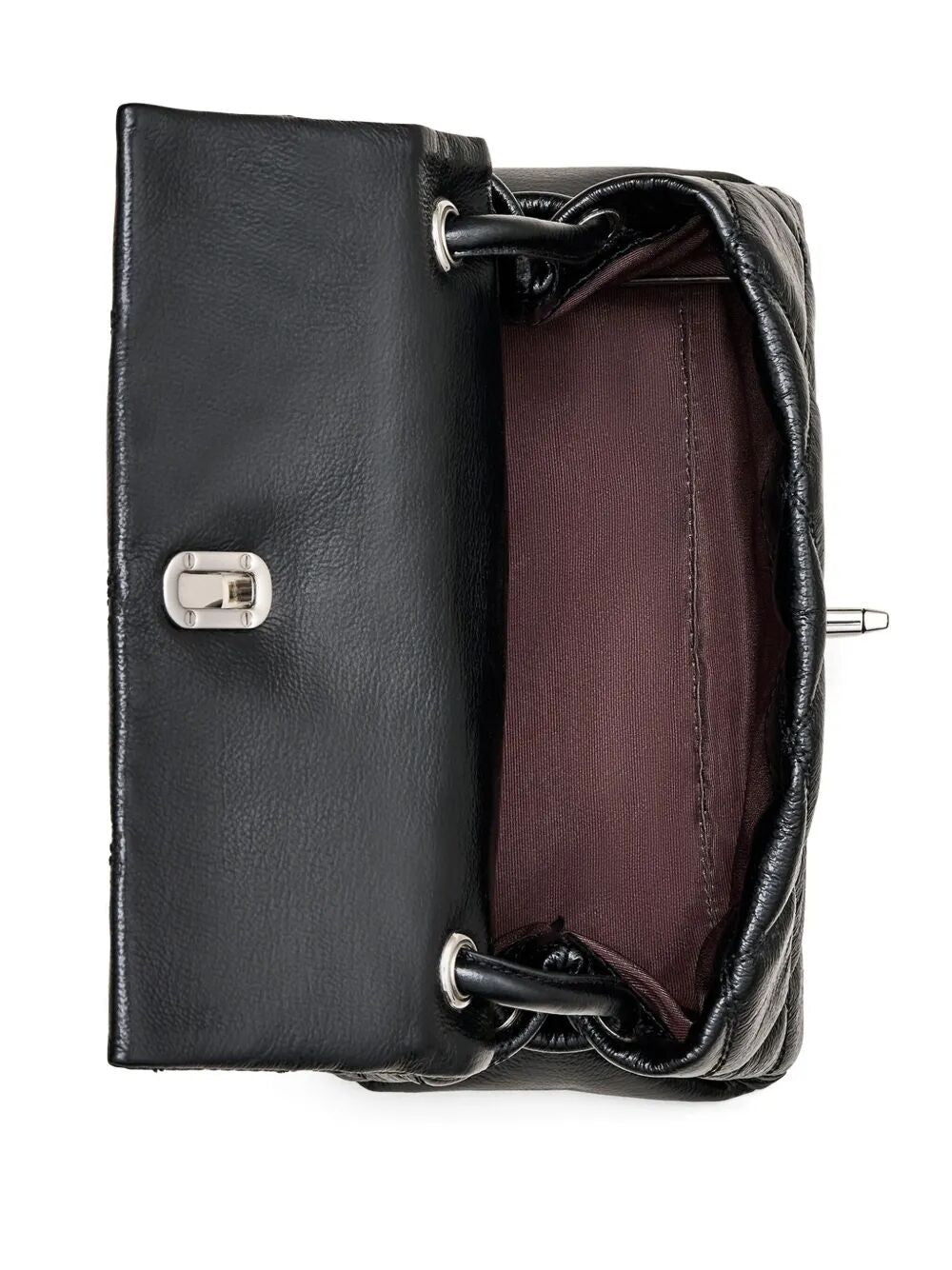 MINI DUAL BLACK LEATHER SHOULDER BAG