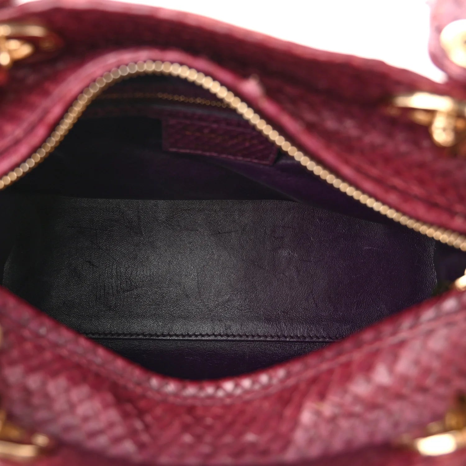 Snakeskin Medium Lady Dior Purple