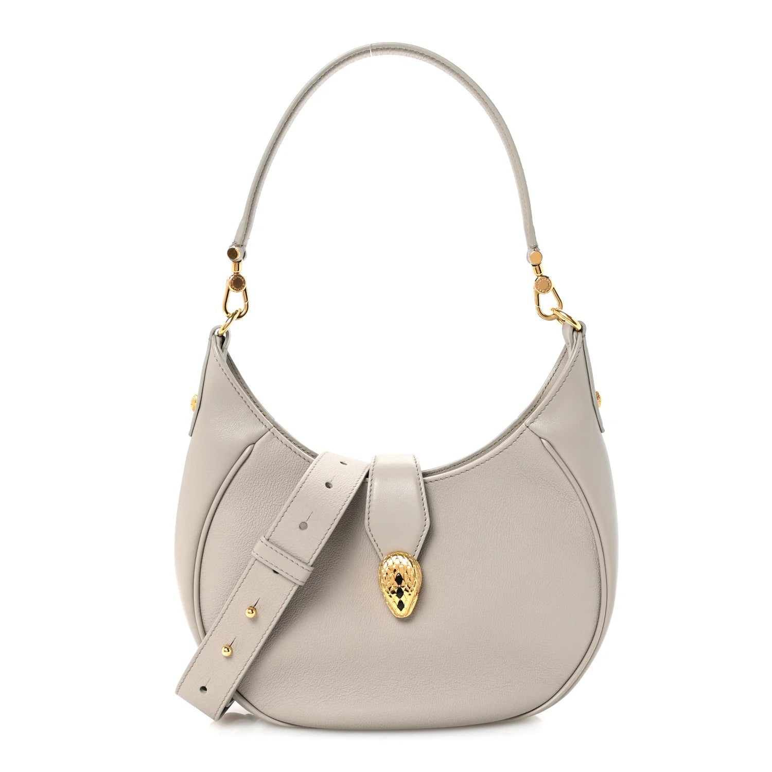 Urban Grain Smooth Calfskin Serpenti Ellipse Shoulder Bag Foggy Opal